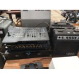 A MIXED QUANTITY TO INCLUDE A PANASONIC DIGITAL AV MIXER, A SOUNDLAB AMPLIFIER, TWO FURTHER