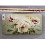 A HAND PAINTED LARGE TILE SIGNED GEORGE WHITE