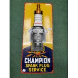 AN ENAMAL CHAMPION SPARK PLUG SIGN