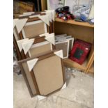 A LARGE QUANTITY OF NEW PICTURE FRAMES TO INCLUDE RED MOSAIC STYLE