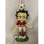 A CAST BETTY BOOP FOOTBALLER DOOR STOP FIGURE