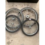 FOUR BICYCLE WHEELS