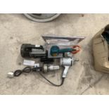 A DRILL, SANDER, TORCH AND INSPECTION LAMP, ALL IN WORKING ORDER