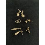 SEVEN PAIRS OF SILVER EARRINGS