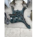 A PAIR OF CAST IRON BENCH ENDS