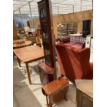 A MAHOGANY CORNER CABINET AND A SMALL MAHOGANY DROP LEAF TABLE