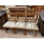 SIX DUCAL PINE DINING CHAIRS