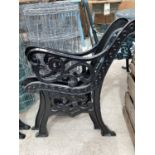 A PAIR OF CAST IRON BENCH ENDS