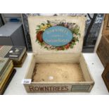 A VINTAGE "ROWNTREE'S CHOCOLATE BONBONS" WOODEN BOX