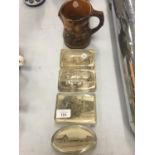 VARIOUS PAPERWEIGHTS AND A JUG