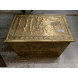 A BRASS COAL BOX