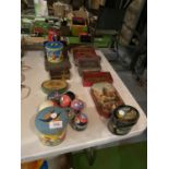 LARGE QTY OF COLLECTABLE TINS - TERRY'S + RILEY'S TOFFEES ETC