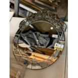 BEVELED FLORAL MIRROR