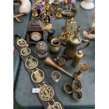 A COLLECTION OF BRASSWARE