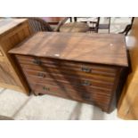 A MAHOGANY CHEST OF TWO SHORT AND TWO LONG DRAWERS