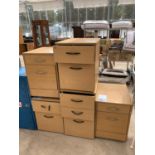 FIVE WOODEN FILING CABINETS