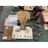VARIOUS VINTAGE ITEMS TO INCLUDE BATS, PLANES, BOOKS ETC