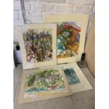FOUR WATER COLOUR PAINTINGS