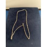 A SILVER FIGARO LONG NECKLACE