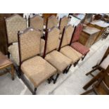 EIGHT MAHOGANY DINING CHAIRS