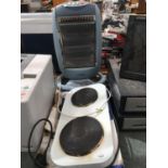 A KOBE TWO RING HOT PLATE AND HYUNDAI ELECTRIC HEATER IN WORKING ORDER