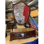 A DRESSING TABLE MIRROR WITH TWO DRAWERS