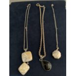 THREE SILVER NECKLACES