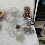 VAROUS ITEMS TO INCLUDE GLASSWARE, AND STONEWARE ETC