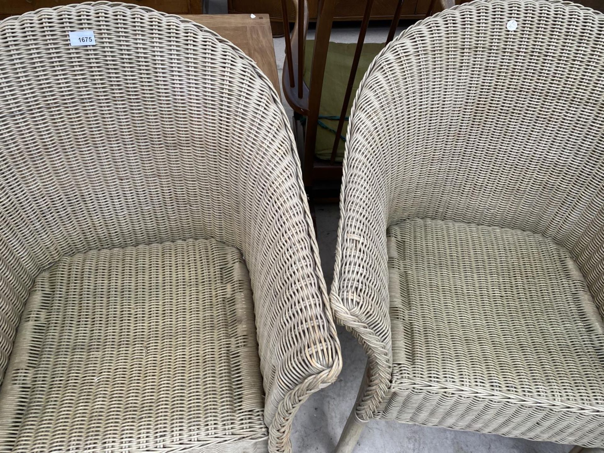 TWO LLOYD LOOM STYLE ARMCHAIRS - Image 2 of 2