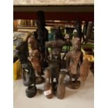 12 AFRICAN TRIBAL FIGURES