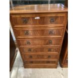 A CHARLES BARR MAHOGANY CHEST OF SIX DRAWERS