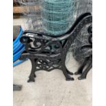 A PAIR OF CAST IRON BENCH ENDS