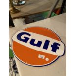 A GULF METAL ADVERTSING SIGN