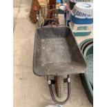 A METAL WHEELBARROW PNUEMATIC TYRE