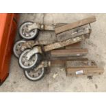 FOUR TROLLEY WHEELS