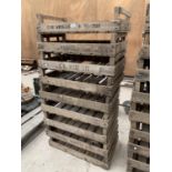 NINE VINTAGE POTATO CRATES SOME LABELLED