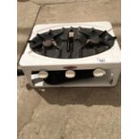A CALOR GAS TWO RING ENAMEL STOVE