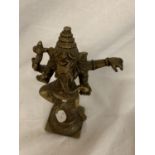 A VINTAGE HEAVY BRASS GANESH GOD OF WAR ELEPHANT MODEL FIGURE 16 CM