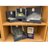 FIVE BOXED VARIOUS GOLF TROPHYS TO INCLUDE GLASS EXAMPLES