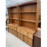 TWO NATHAN TEAK BOOKCASE CABINETS