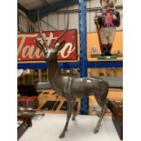 A LARGE BRASS ANTELOPE