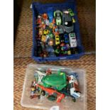 A LARGE QUANTITY OF TOYS CARS, PLANES, FIGURES ETC