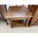 A SQUARE OAK OCCASIONAL TABLE