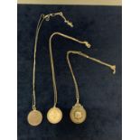 THREE SILVER FOB NECKLACES