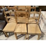 SIX PINE DINING CHAIRS