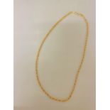 A 9 CARAT YELLOW GOLD ROPE NECKLACE - 5. GRAMS, 48.5 CM