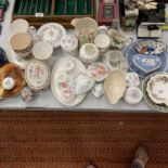 A LARGE QUANTITY OF CERAMICS TO INCLUDE WEDGEWOOD, AYNSLEY ETC