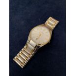 A GENTLEMAN'S LA PIERRE GOLD PLATED AND STAINLESS STEEL CALENDAR WRISTWATCH