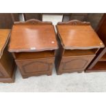 TWO ROSSMORE FURNITURE CHERRY WOOD BEDSIDE CABINETS