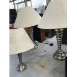 THREE MATCHING TABLE LAMPS